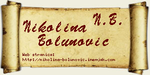 Nikolina Bolunović vizit kartica